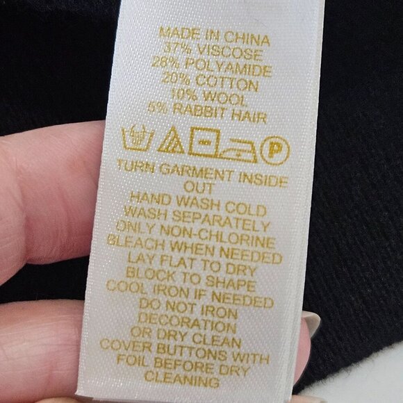 Kate Spade New York Large Black Embellished Beaded Luxury Cardigan Sweater - Picture 6 of 8